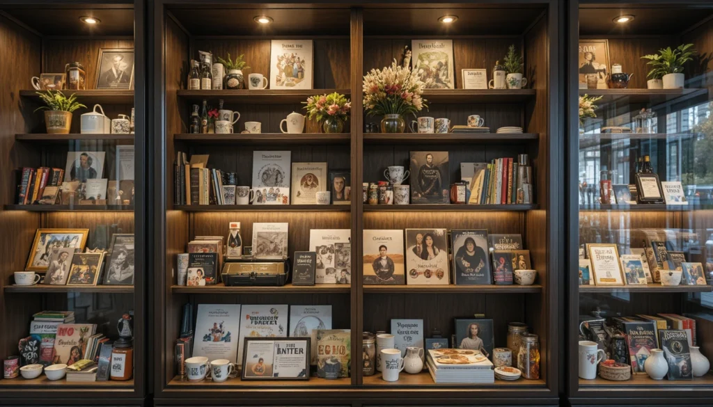 Coffee Bar Ideas for a Stylish and Cozy Home Setup 20 Decorative coffee bar with books, mugs, and soft lighting.