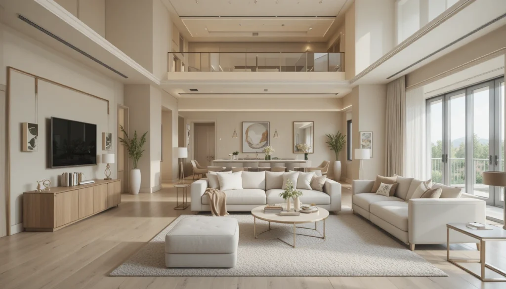 Town House Decorating Ideas: Stylish Tips for Every Space 2 Modern townhouse with cohesive neutral color palette and elegant interior design.