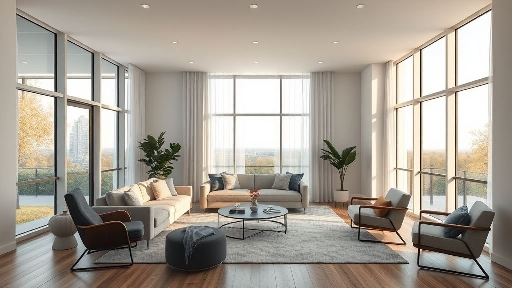 Modern Living Room Ideas 2 Modern living room with balanced furniture layout and cozy seating creating an inviting and functional space.