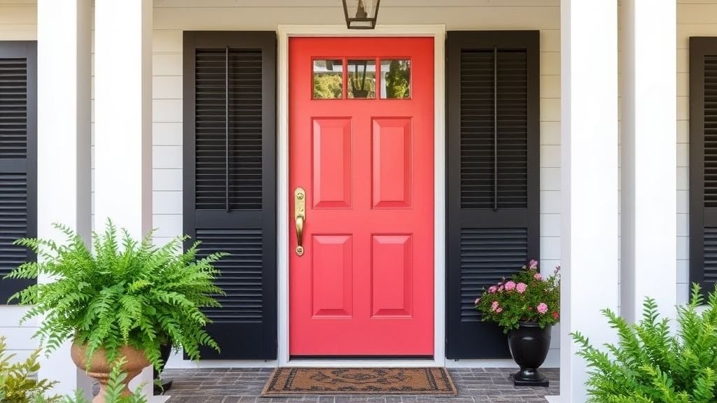 coral-front-door-coastal-entryway