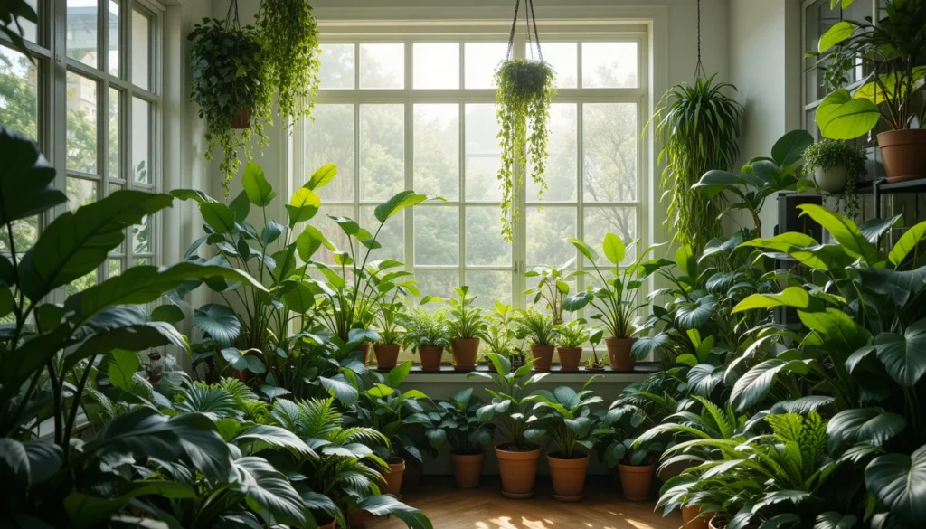 Cozy Home Interiors for Warm and Inviting Spaces 9 Cozy home interior with vibrant indoor plants and sunlight.