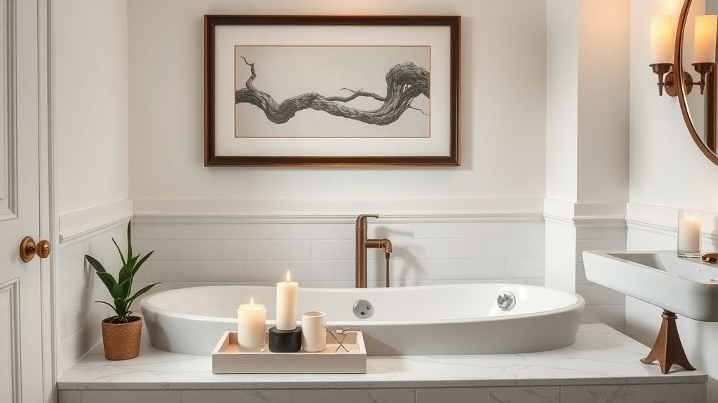 Bathroom Design Ideas for a Stylish Space 16 bathroom with elegant decorative accents and wall art