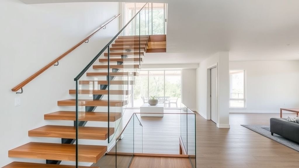 Staircase Makeover Ideas to Transform Your Home 9 modern floating staircase with wooden steps and glass railing