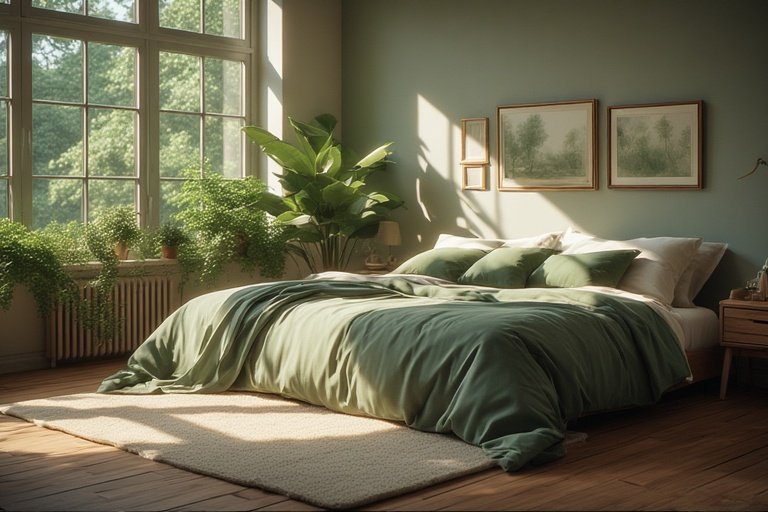 Modern Plant Lover Bedroom Ideas for a Serene Escape 15 Bedroom with green accent decor and indoor plants creating a cohesive look.