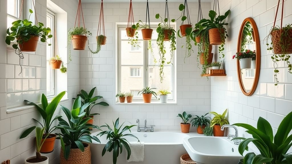 Bathroom Design Ideas for a Stylish Space 10 modern bathroom with green plants and natural light accents