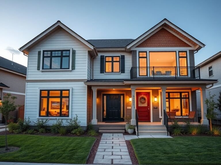 Various house exterior designs featuring modern, classic, and natural architectural styles.