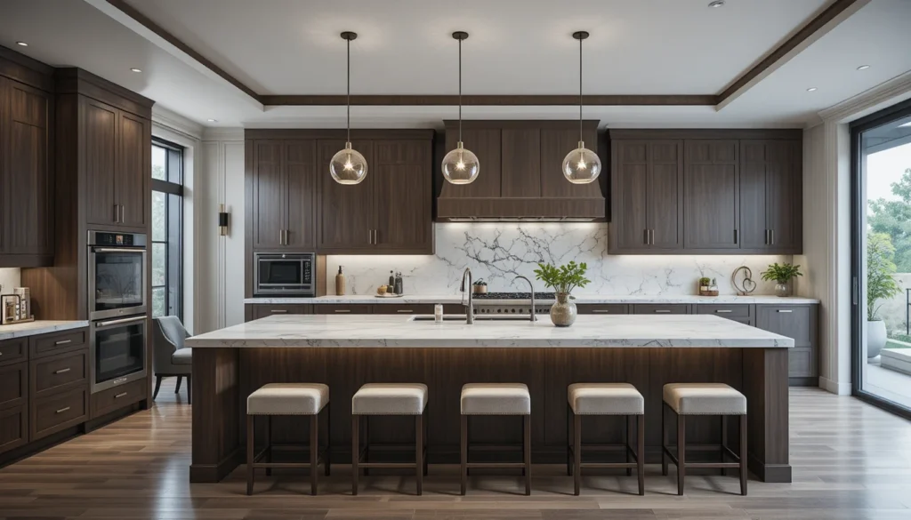 Kitchen Ideas: Inspiring Home Décor Tips for Every Style 5 Kitchen island inspiration with pendant lights and stylish seating in a modern space.