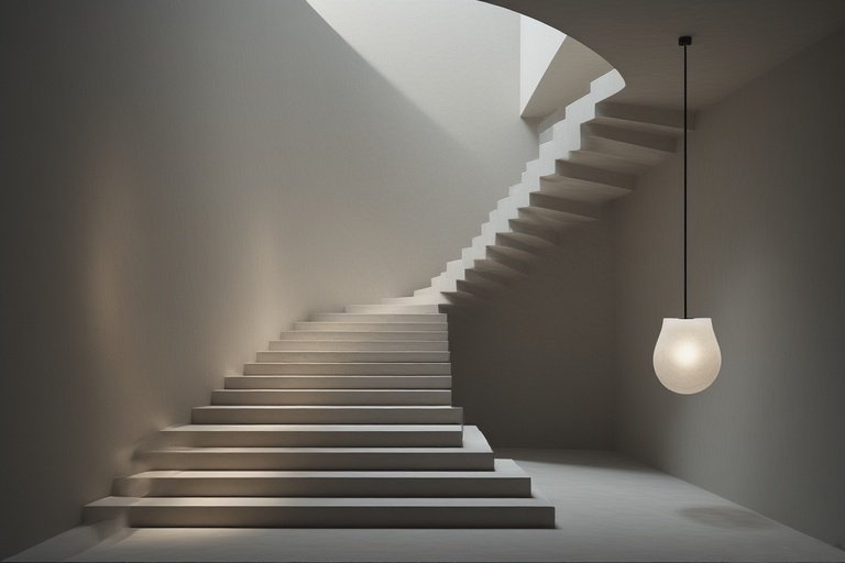 Staircase Design Ideas to Transform Your Home 7 Minimalist floating staircase with white steps, hidden lighting, and seamless modern design.