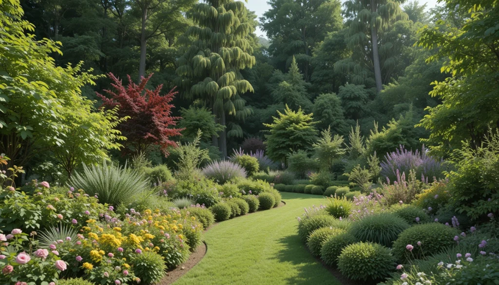 Home Garden Ideas for a Beautiful and Peaceful Outdoor Space 12 Garden with plants of varying heights creating depth and texture.