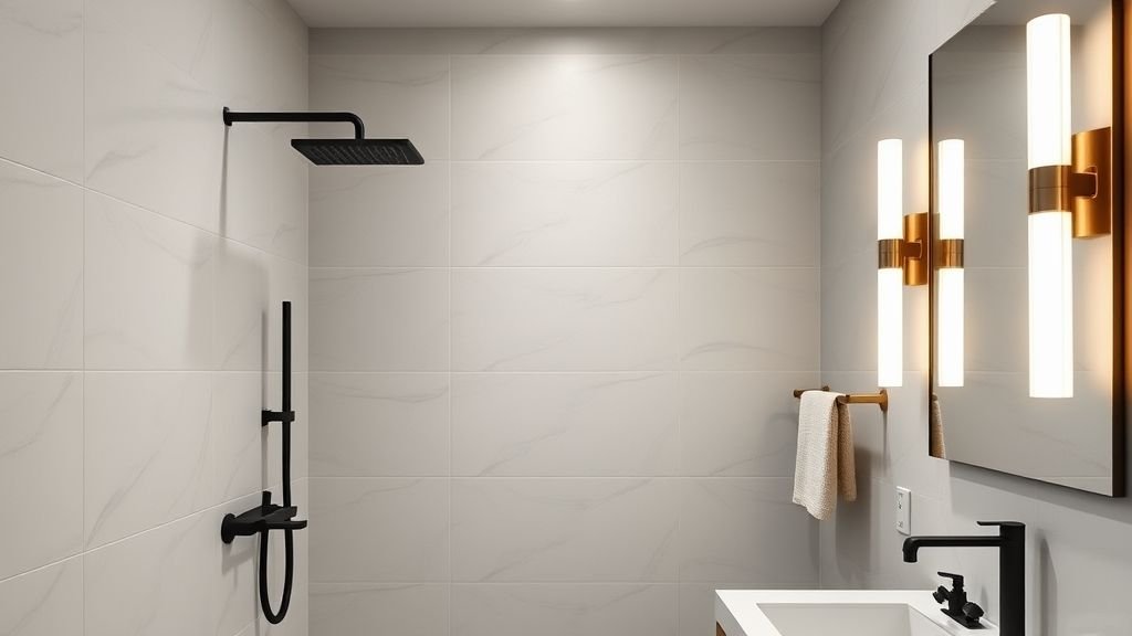 Bathroom Design Ideas for a Stylish Space 5 luxury bathroom with matte black fixtures and rainfall shower