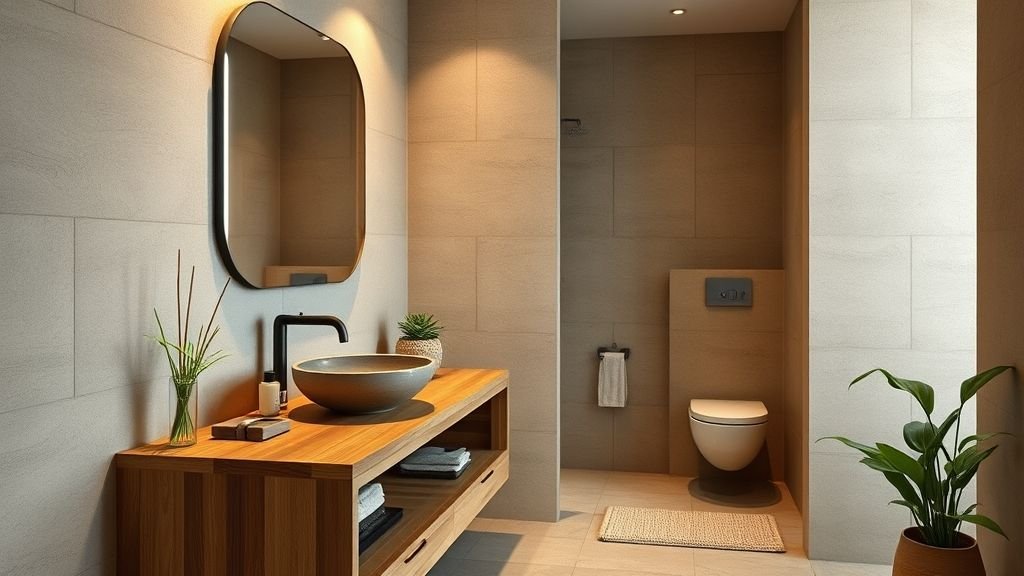 Bathroom Design Ideas for a Stylish Space 3 bathroom featuring wood, stone, and bamboo accents for a warm spa feel