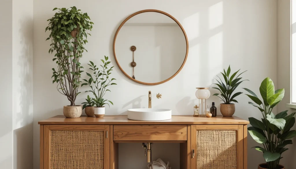 16 Bold and Beautiful Bathroom Vanity Ideas for Apartments 3 natural-texture-bathroom-vanity