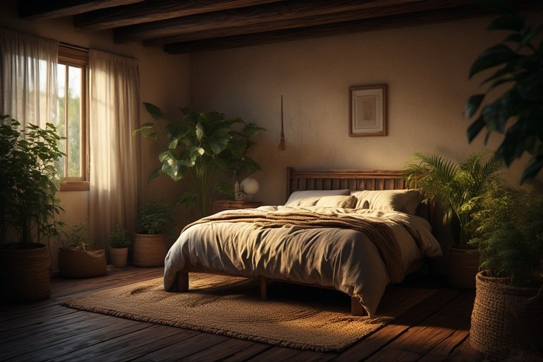 Modern Plant Lover Bedroom Ideas for a Serene Escape 9 Bedroom with natural textures, greenery, and earthy tones for organic warmth.