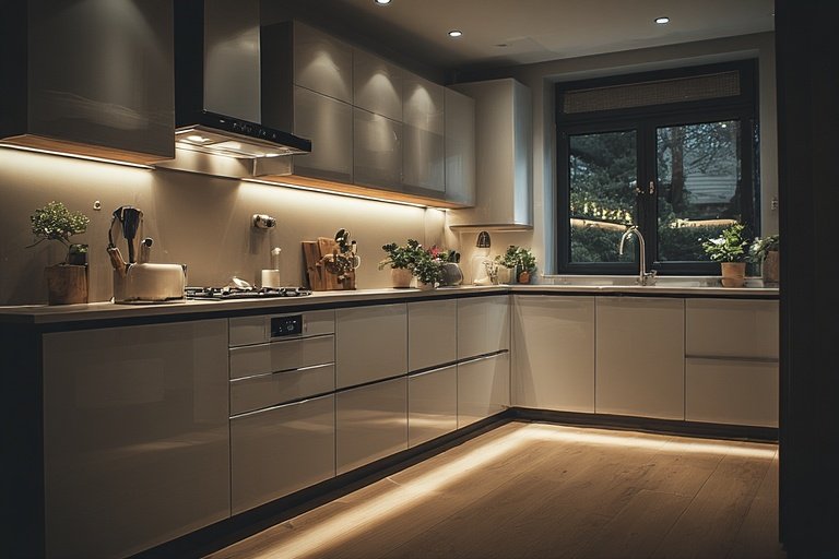 Modern Kitchen Ideas for Stylish and Functional Spaces 3 Neutral modern kitchen with gray cabinetry and warm wood accents.