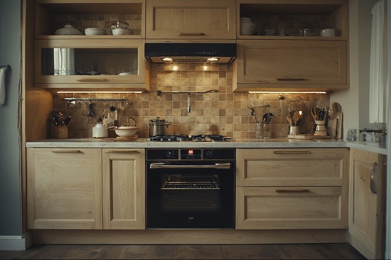 Modern Kitchen Ideas for Stylish and Functional Spaces 14 Modern kitchen with built-in appliances hidden behind sleek cabinets.