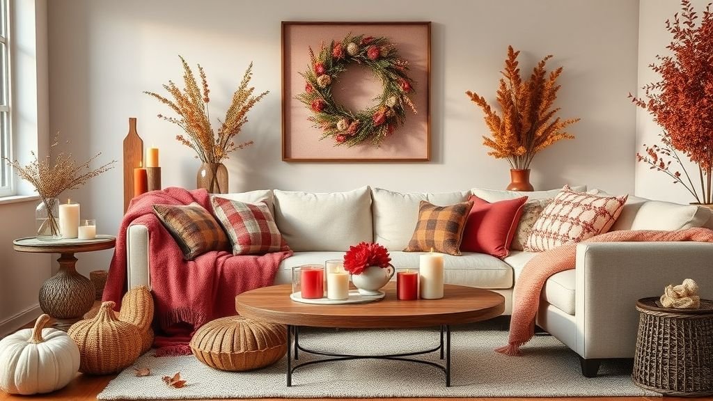 The Raspberry Mille-Feuille Home Aesthetic 9 Seasonal décor ideas using raspberry tones in blankets, candles, and flowers.