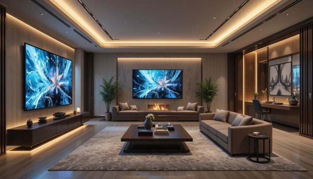 Luxury & Modern Home Decor 10 Smart home technology integrated into a luxury modern interior.