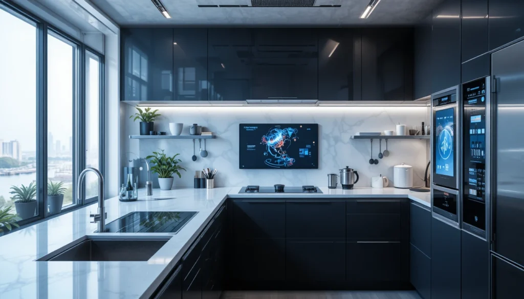 Kitchen Ideas: Inspiring Home Décor Tips for Every Style 11 Smart kitchen technology with modern appliances and integrated lighting systems.