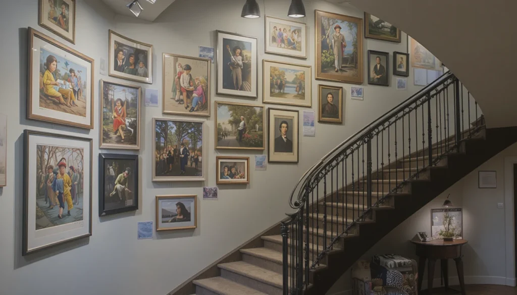 Creative Staircase Transformation Ideas 5 Staircase wall decorated with an art gallery of framed photos.