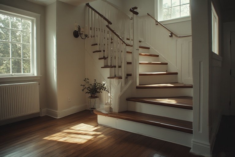 Staircase Makeover Ideas to Transform Your Home 2 staircase with white risers and dark wooden treads freshly painted in a modern home