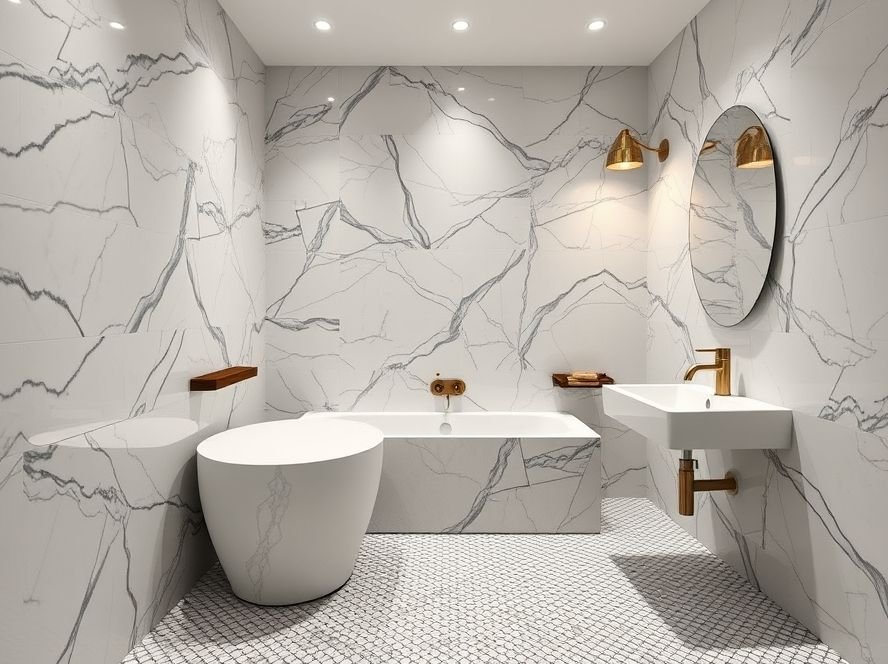 Luxury Bathroom & Shower Design Ideas 9 Spa-inspired bathroom with candles, towels, and natural elements creating a calm atmosphere