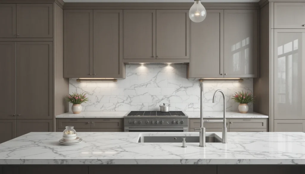 Modern Kitchen Design for Stylish Functional Living 12 Modern kitchen blending matte and glossy finishes with metal accents for rich texture.