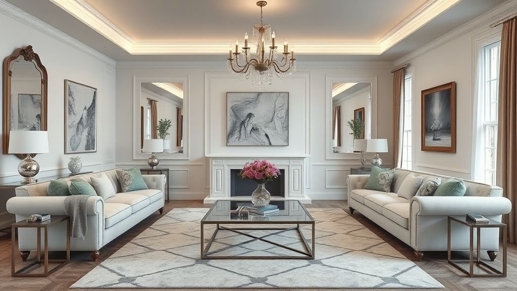 The Raspberry Mille-Feuille Home Aesthetic 6 Interior showcasing the art of symmetry with balanced furniture and décor.