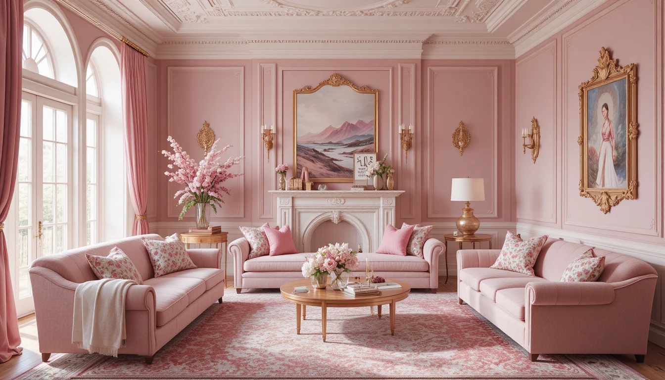 Raspberry mille-feuille inspired home décor with layered fabrics, raspberry hues, and creamy whites