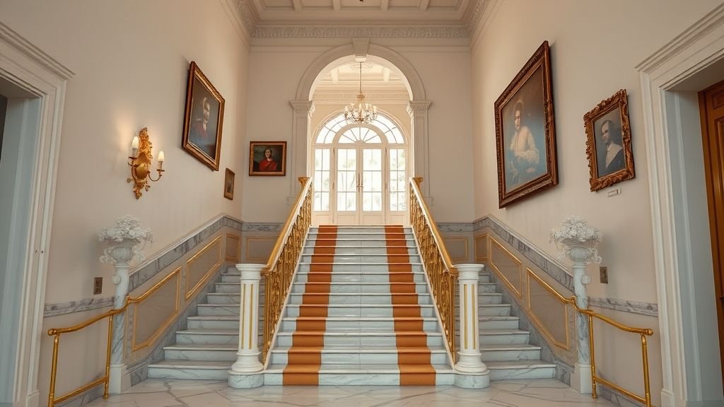 Staircase Design Ideas to Transform Your Home 10 Two-tone staircase with espresso wood steps, white risers, matte black railing, and a gallery wall of framed pictures for a modern stylish look.