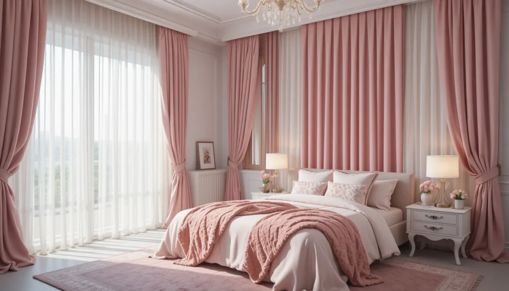 Modern Bedroom Ideas for a Dreamy Space 12 Cozy bedroom with layered curtains combining blackout and sheer fabrics for style and function.