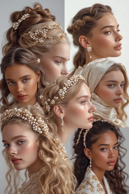 Glamorous everyday hairstyles with stylish accessories like clips and headbands.