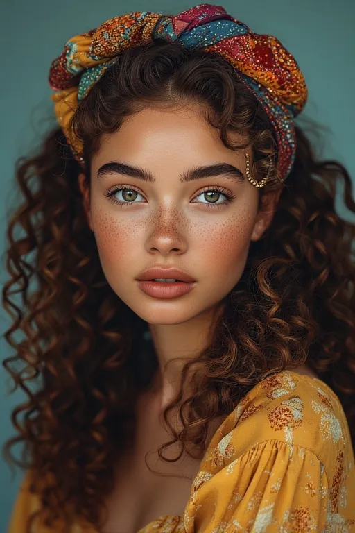 Gorgeous Curly Hairstyles for Every Texture and Occasion 9 Curly-haired woman wearing stylish hair accessories like clips and scarves for added flair.