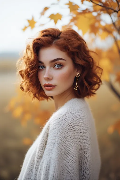 Autumn-inspired hair accessories like velvet scrunchies and gold pins.