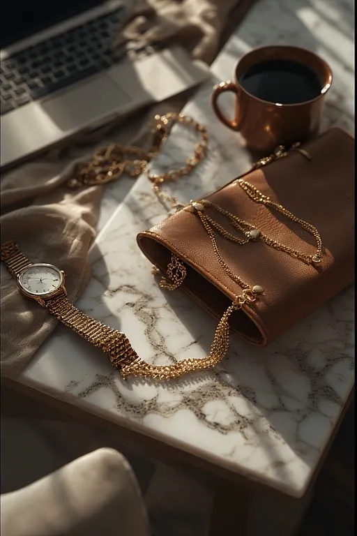 10+Business Casual Outfit Fashion Ideas 10 “Minimalist business casual accessories including gold jewelry, leather tote, and silk scarf.”