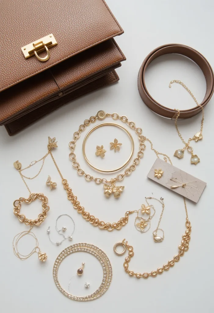 10+Minimalist Business Casual Fashion Ideas 9 Minimalist business casual accessories adding subtle sophistication to a polished office outfit.