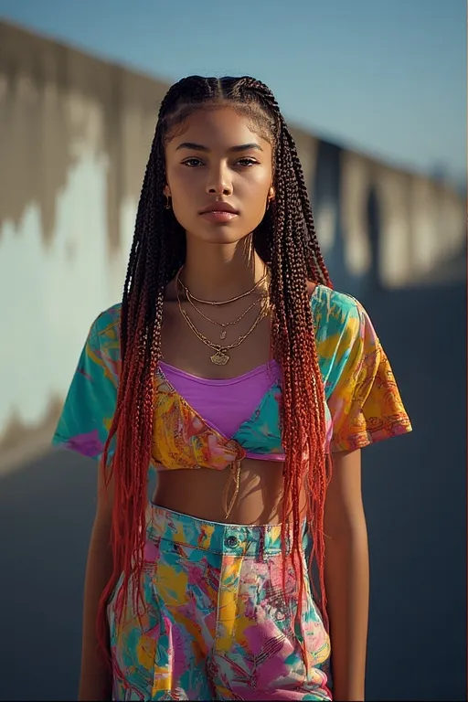 Box braids styled with curly ends for a playful and versatile look.”