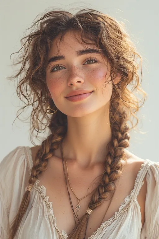 Hairstyle with delicate braided accents adding creativity to everyday glamour.