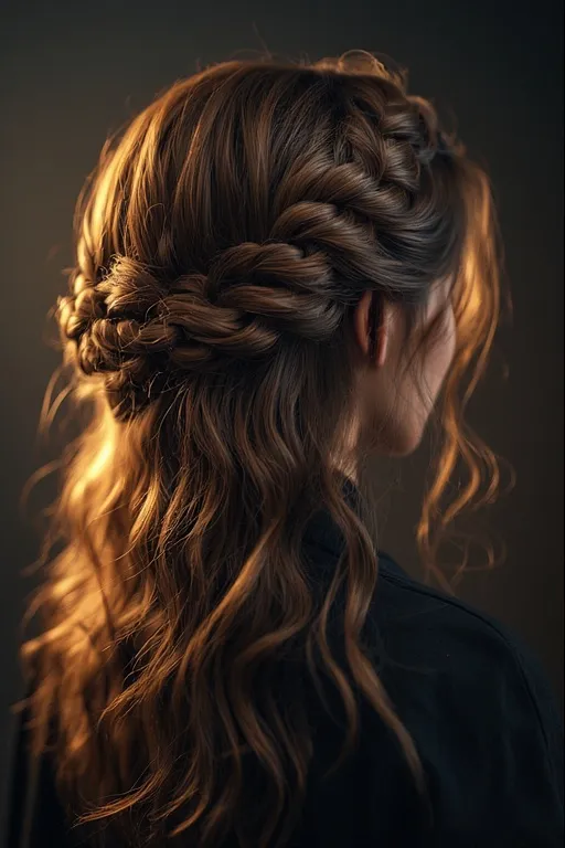 Hairstyle featuring delicate braided accents for a stylish everyday look.