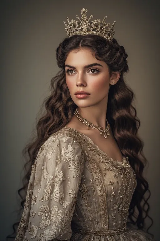 Crown braid around the head with flowing, defined curls underneath.”