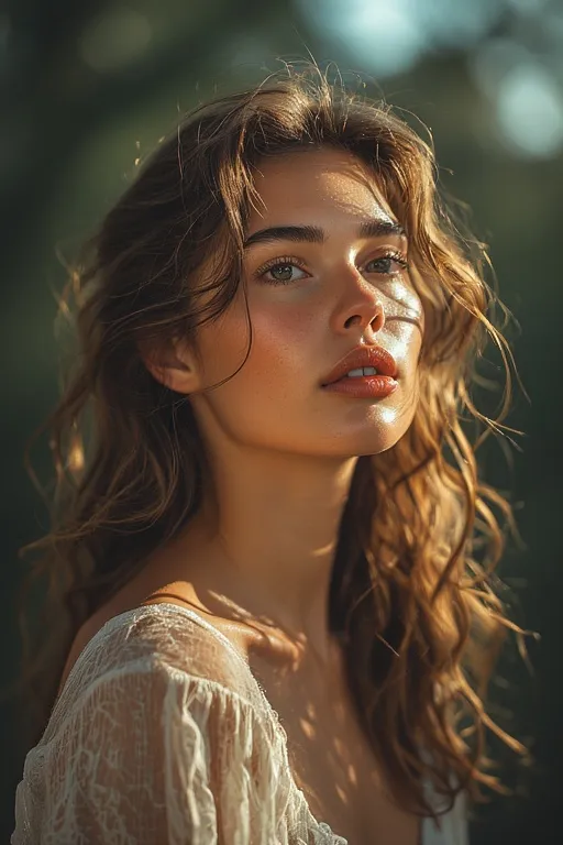 Smiling woman with loose wavy hair and natural glow, representing effortless summer beauty.