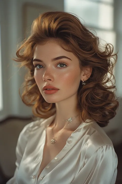 Voluminous blowout hairstyle showcasing smooth, bouncy, and glamorous locks.