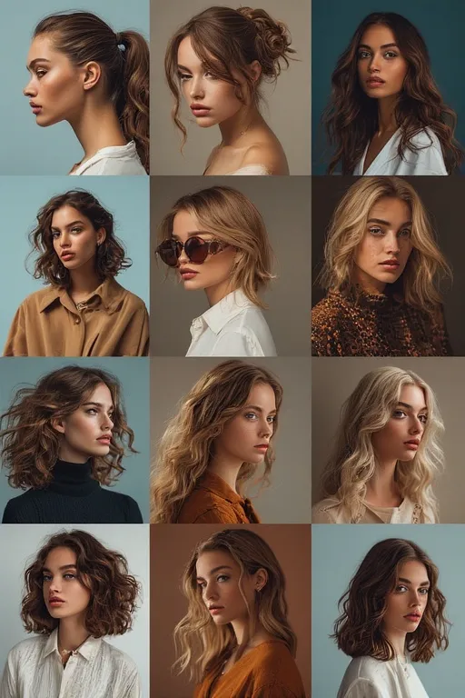 Timeless Fashion Hairstyles for a Chic Modern Look 3 Different hairstyles styled as unique fashion statements.