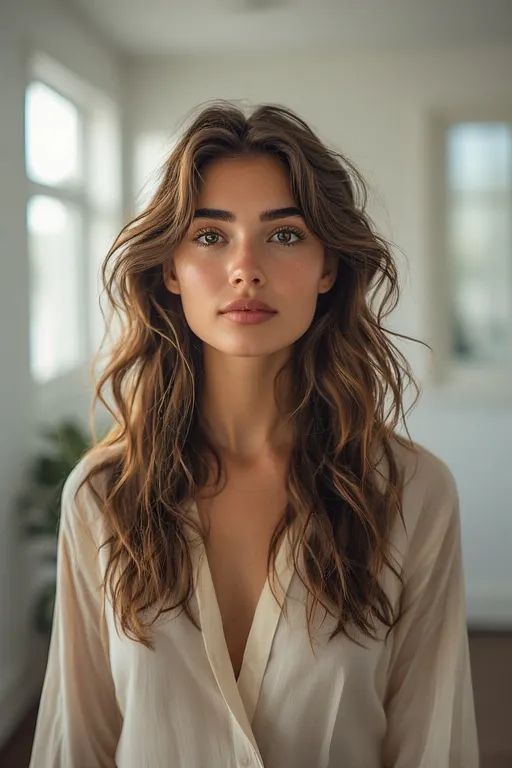 Half-up, half-down hairstyle combining elegance and simplicity for daily wear.