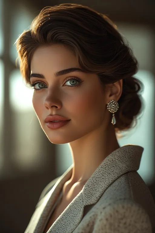 Low twisted bun hairstyle offering timeless elegance and subtle sophistication.