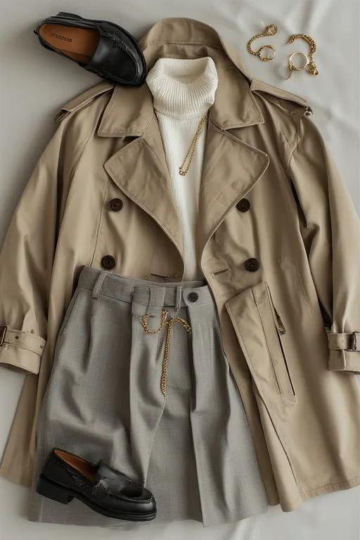 10+Stockholm Style Inspiration Fashion Ideas 3 Neutral-toned Scandinavian clothing flat lay with beige and white pieces.