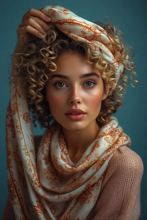 Gorgeous Curly Hairstyles for Every Texture and Occasion 8 Woman protecting curly hair with silk wrap and serum to prevent frizz and damage.