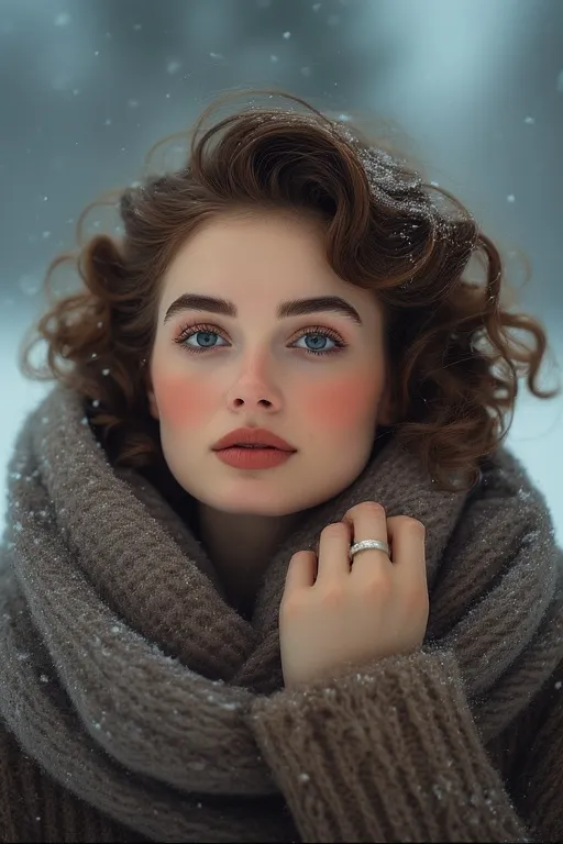  Romantic curly hairstyle for winter featuring soft curls and glowing look.

8. Voluminous Textured Ponytails
Image Prompt: Stylish woman with voluminous textured ponytail, wearing statement earrings and a long winter coat.
Alt Text: Textured ponytail hairstyle with volume and waves for modern winter style.

9. Elegant Updos for Winter Events
Image Prompt: Elegant woman with a low chignon updo, wearing an evening dress and delicate jeweled hairpins, standing in soft winter lighting.
Alt Text: Elegant winter updo hairstyle with jeweled accessories for formal events.

10. Winter Hair Care & Protection Tips
Image Prompt: Woman applying nourishing hair oil in front of a mirror, surrounded by winter light and cozy home decor.
Alt Text: Woman caring for her hair with serum indoors to protect from winter dryness.

Would you like me to extend this set by adding image names, short descriptions, overlay text, tags, and titles (like your previous “Winter Hairstyle Looks” set)?