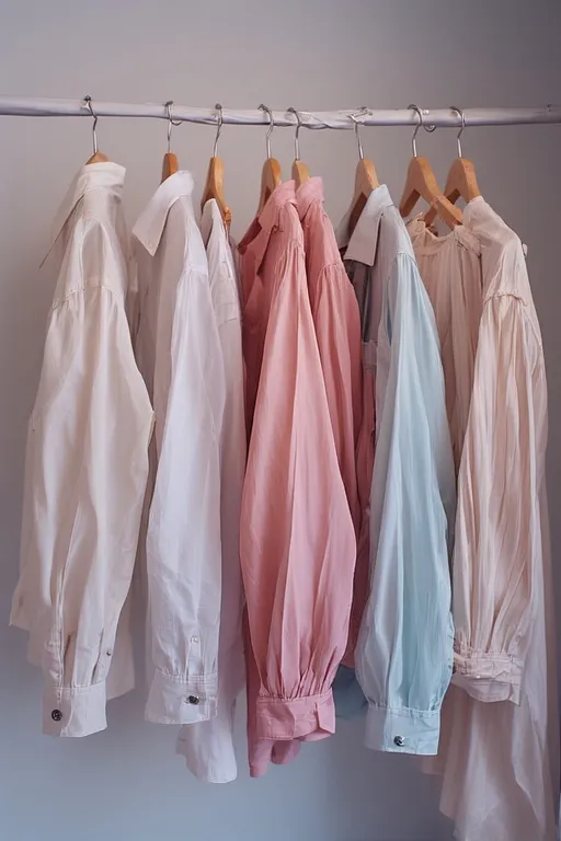 Business Casual Outfits For Modern Workwear 5 Selection of elegant business casual tops in neutral and pastel tones on display.