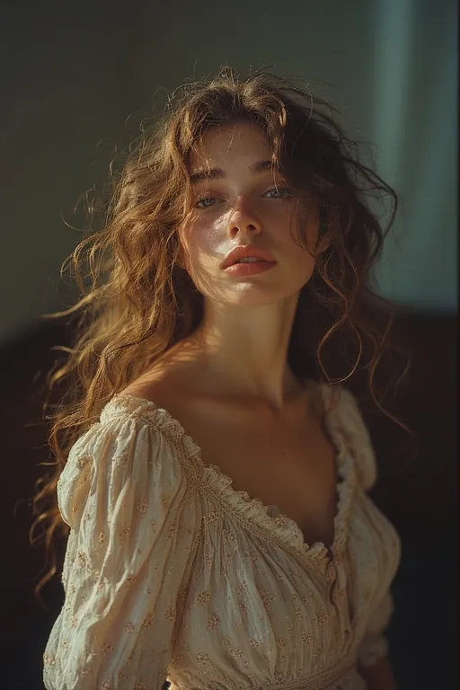 Woman with soft curls adding volume and feminine elegance to everyday style