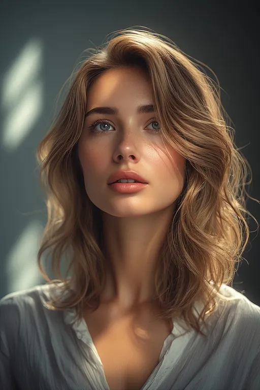 Woman with soft, loose waves creating a subtle, elegant, and romantic hairstyle.